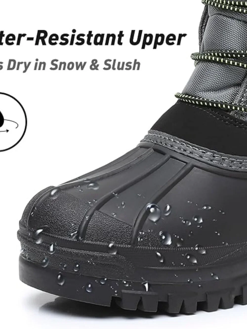 Kids Gray and Black Snow Boots